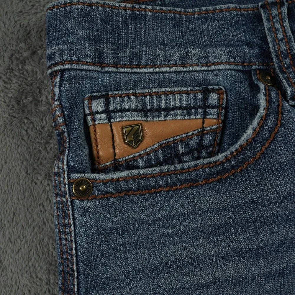Rank 45 Jeans Mens 30x33 Blue Yuma Wash Trigger Slim Bootcut Performance Stretch